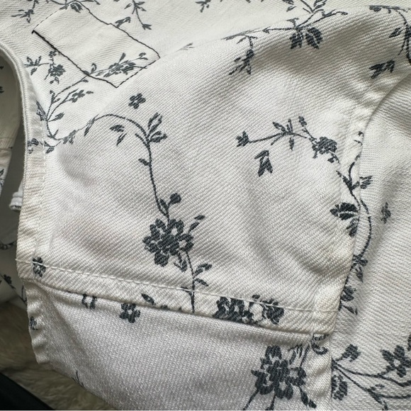 Current/Elliott Dress The Fray Edge Shift Mini Sugar Viney Floral White Blue 3 - Picture 12 of 13